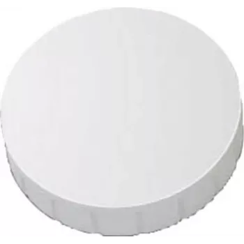 MAUL HEBEL Solidmagnet, Adhesive Force: 0,8 kg, White Round Magnet: Diameter 32 x (H)8,5 mm, made from shatterproof material (61632-02)