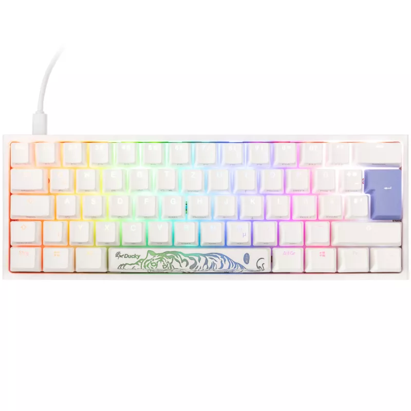 Ducky One 2 Pro Mini White Edition Gaming Keyboard, RGB LED - Cherry Brown