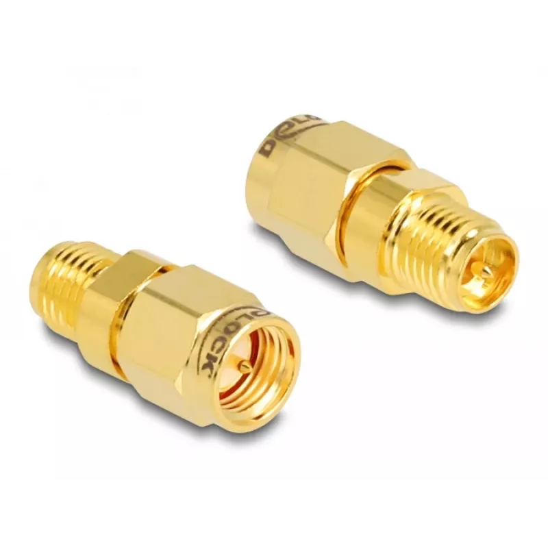 DeLOCK Adapter RP-SMA jack to SMA plug 9mm diameter 18mm width