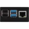 Aluminum housing for Raspberry Pi 4 B by JYT, model RB-AlucaseP4+01B, black finish