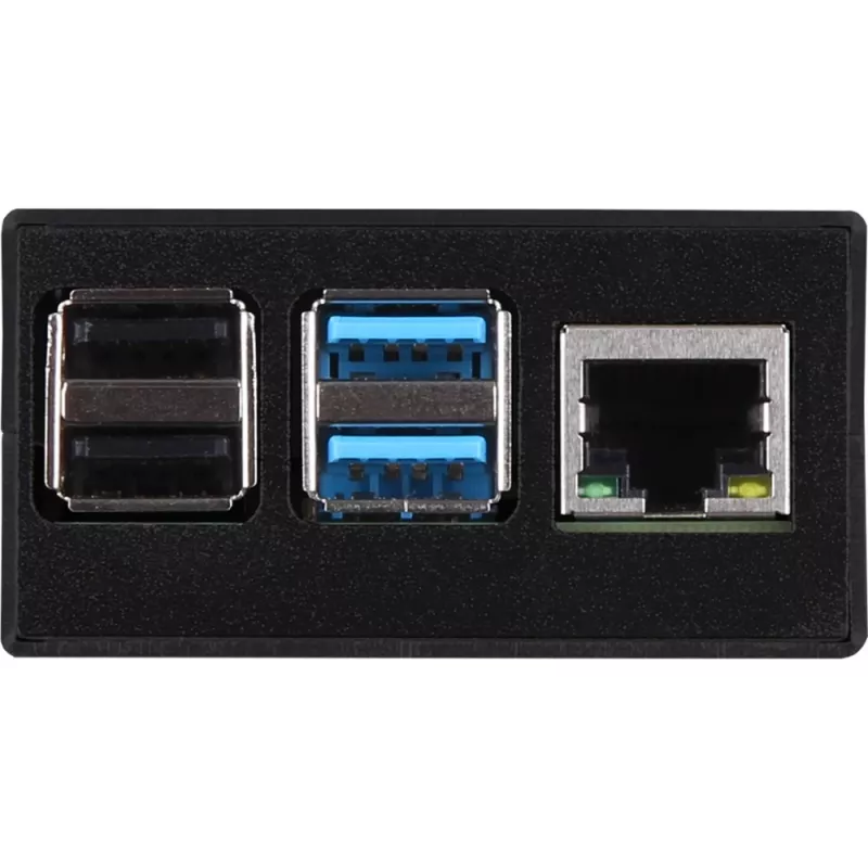 Aluminum housing for Raspberry Pi 4 B by JYT, model RB-AlucaseP4+01B, black finish
