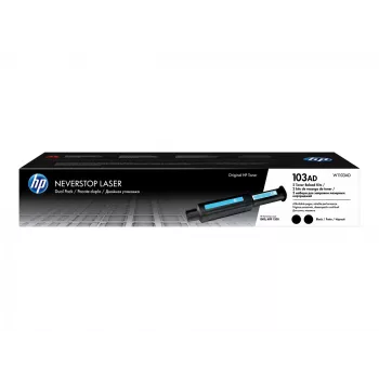 HP Original 103AD Neverstop Black Toner Refill Kit , Two Toner Cartridge Set