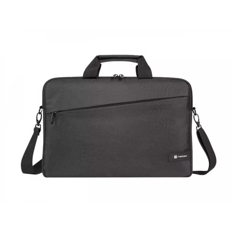 Briefcase NATEC Beira 39.6 cm (15.6 inch) — polyester, 1 main compartment, shoulder strap, black