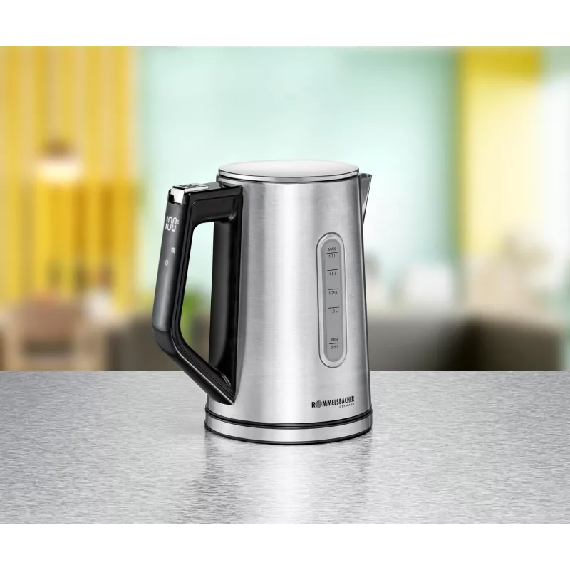 Electric kettle Rommelsbacher WK 3000 — 1.7 L, 3000 W, stainless steel & black