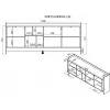 Cama PORTO 3D chest of drawers 190x38x77 oak/black