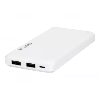 Portable charger power bank BLOW PB10A 10000mAh (37Wh), 2x USB-A outputs, 22.5W total, Micro‑USB input, polymer battery