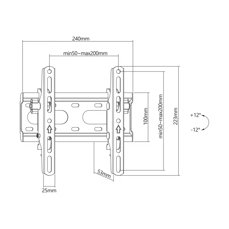 SBOX PLB-2522T-2 tilt TV wall mount for 23–43 inch (23–43 kg) VESA 200×200