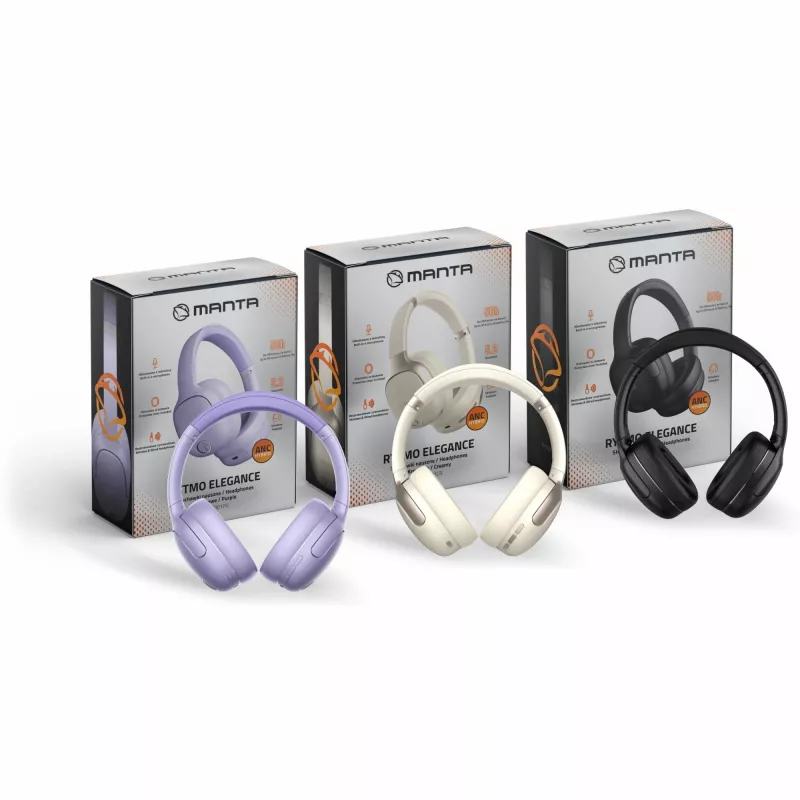 Headphones MANTA HDP1001PU Rytmo Elegance Purple over-ear wired, model HDP1001PU