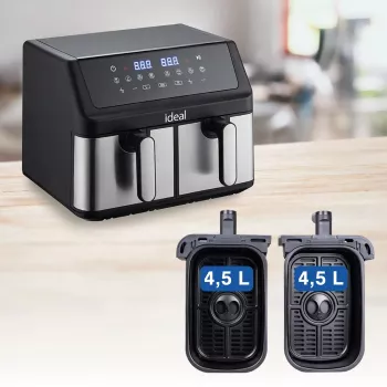 IDEAL Fat-free fryer, double horizontal 9L, 8 functions - including food drying