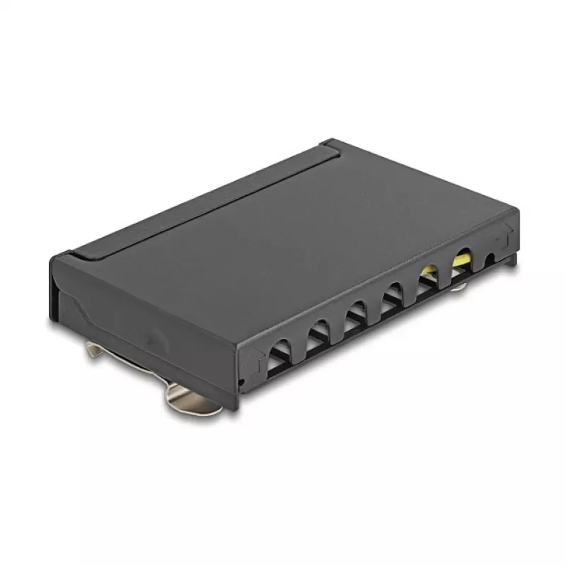 Patch panel DELOCK Mini Desktop RJ45 6-port Cat.6A shielded, metal, black, 80×22×125 mm
