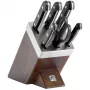 Knife and cutlery block set ZWILLING Gourmet 7 pcs — stainless steel blades, plastic handles, includes chef, carving, bread, paring, universal knives, kitchen shears