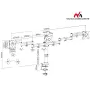 Monitor desk mount MACLEAN MC-691 for 3 monitors — adjustable height and tilt