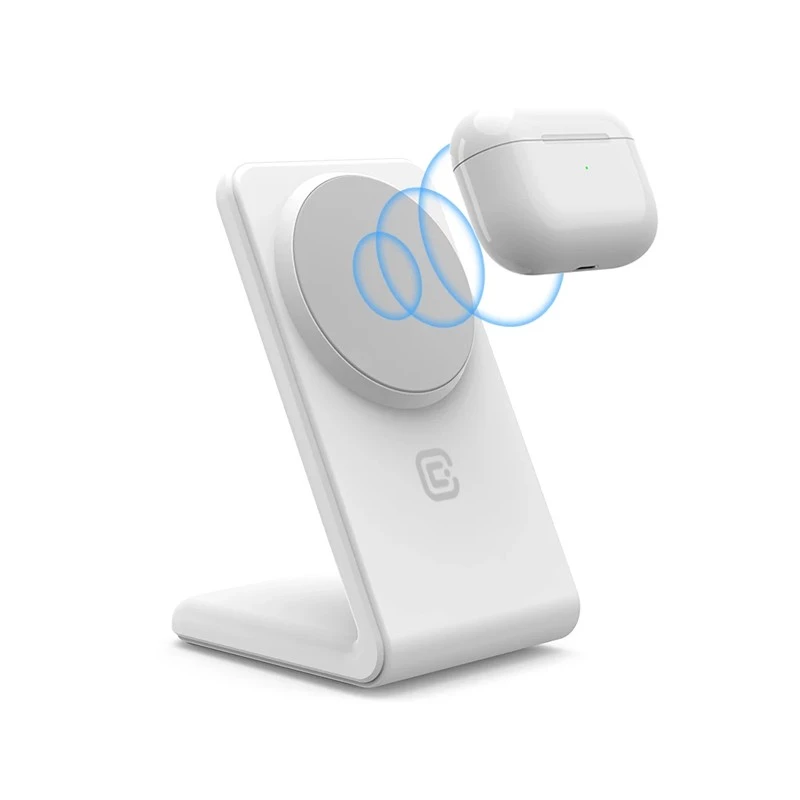 Wireless charger Crong CRG-MSS-WHT 10W fast charging for Qi-compatible devices