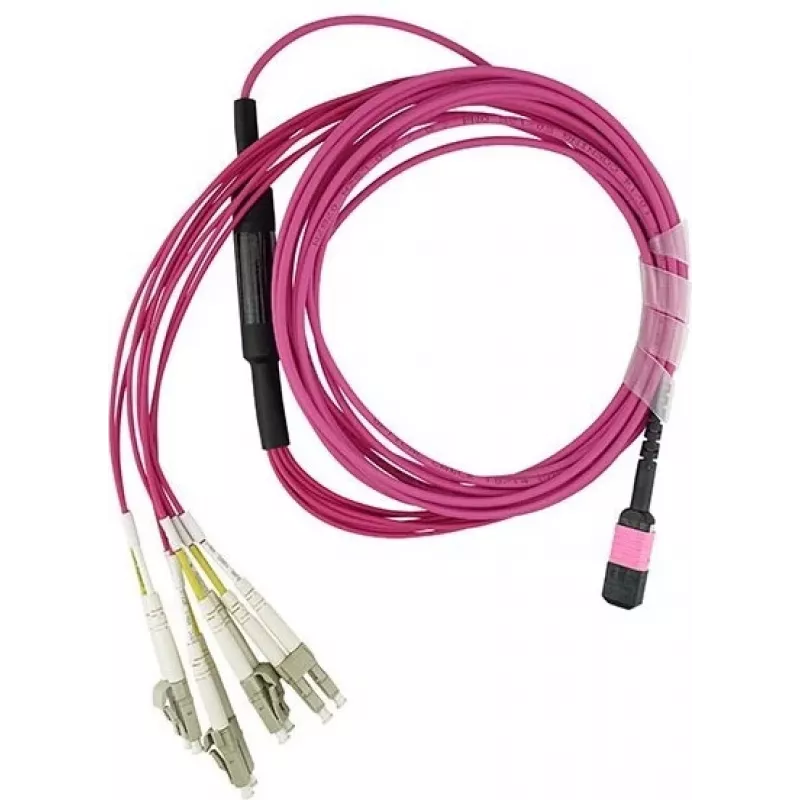 Network Cable BlueOptics 470-ABOF Compatible MPO-4xLC Multimode OM4 Patch Cable 1 Meter