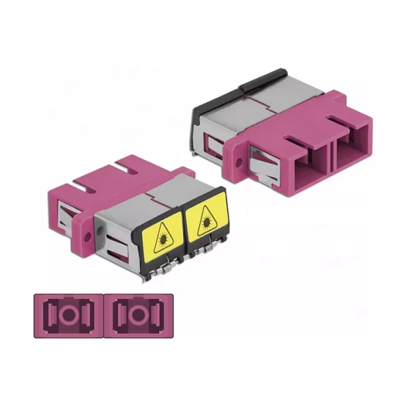 Optical Fiber Coupler DeLOCK 86896 SC Duplex Female to SC Duplex Female Multi-mode Violet