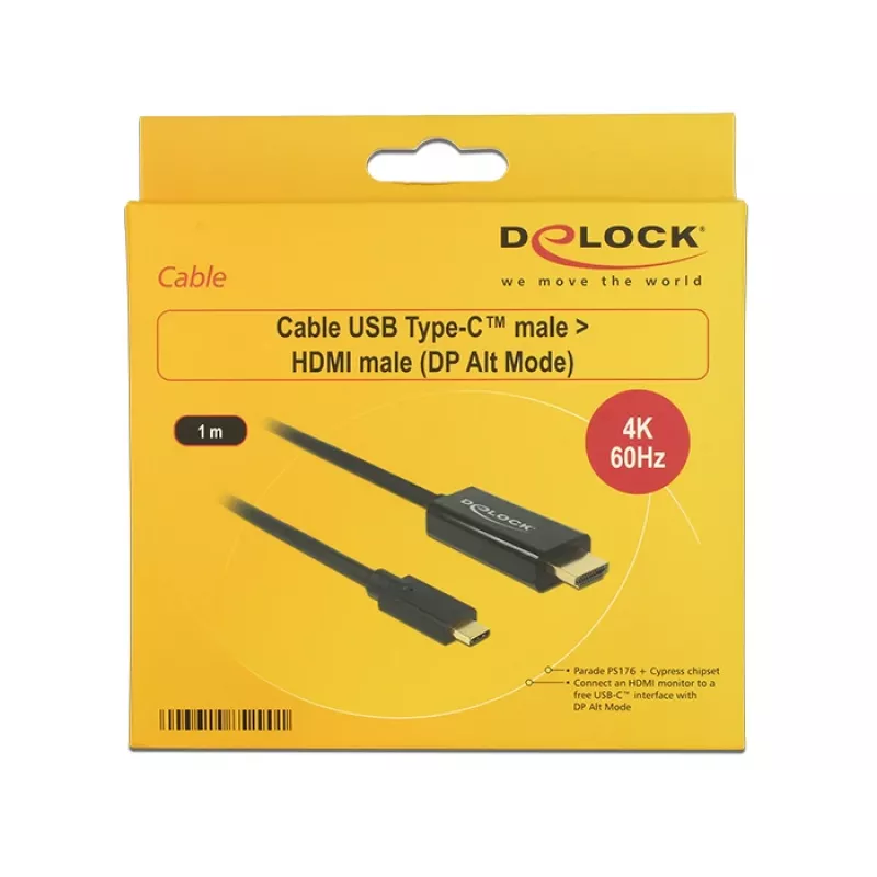 Video Cable Adapter DeLOCK 85290 USB Type-C to HDMI 1m Black