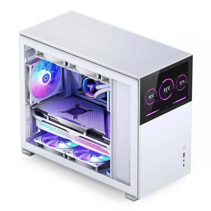 PC case Jonsbo D31 STD White — Midi Tower, steel, tempered glass, Micro-ATX/ITX/DTX, 2×2.5 inch + 1×3.5 inch, GPU up to 400 mm, CPU cooler 168 mm