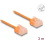 Network Cable DeLOCK RJ45 Cat.6 UTP Ultra Slim 3m Orange