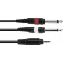 Audio adapter cable Omnitronic 3.5mm to 2×3.5mm, 3 m, black