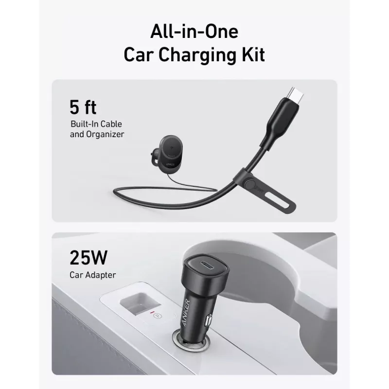 Wireless Magnetic Car Charger Anker MagGo 15W — Magnetic 15W Qi Fast Charging for Smartphones, Black