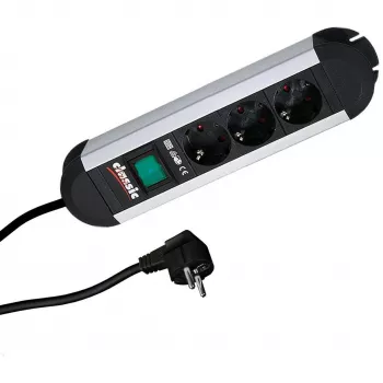 Power Extension Bachmann PRIMO 1.75 m 3 AC Outlets Black Grey