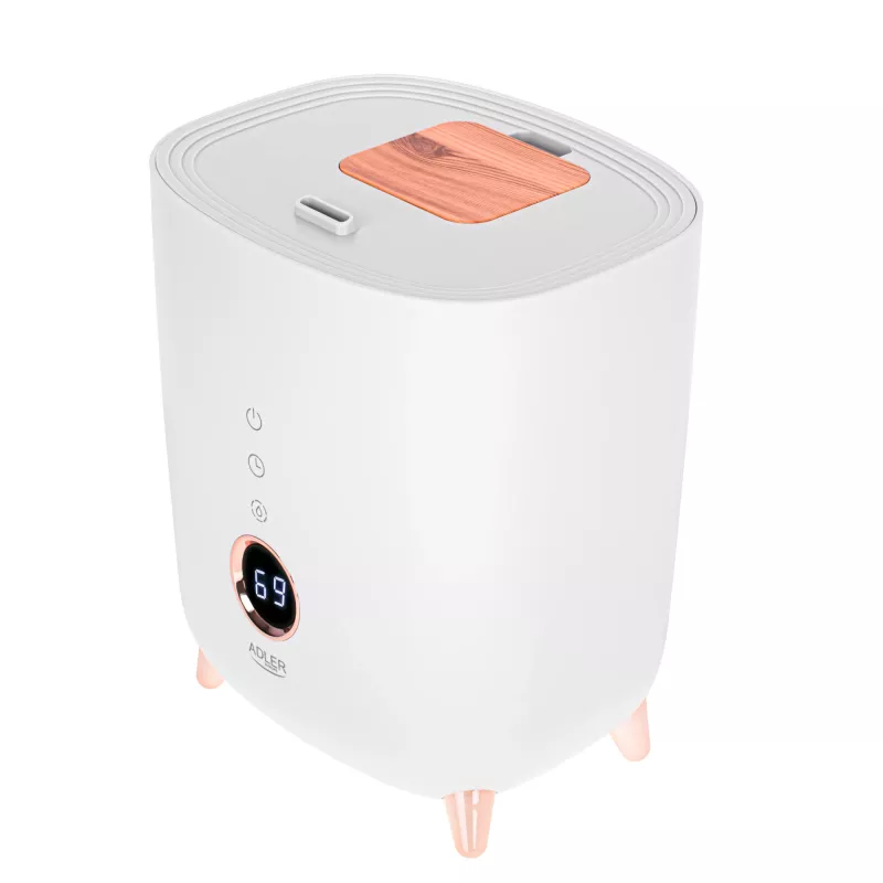 Ultrasonic humidifier Adler AD 7972 — 4 L tank, 300 ml/h, up to 35 m², 23 W, white