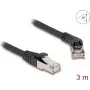 Network Cable DeLOCK RJ45 Cat.6A 45° right angled to straight 3m black