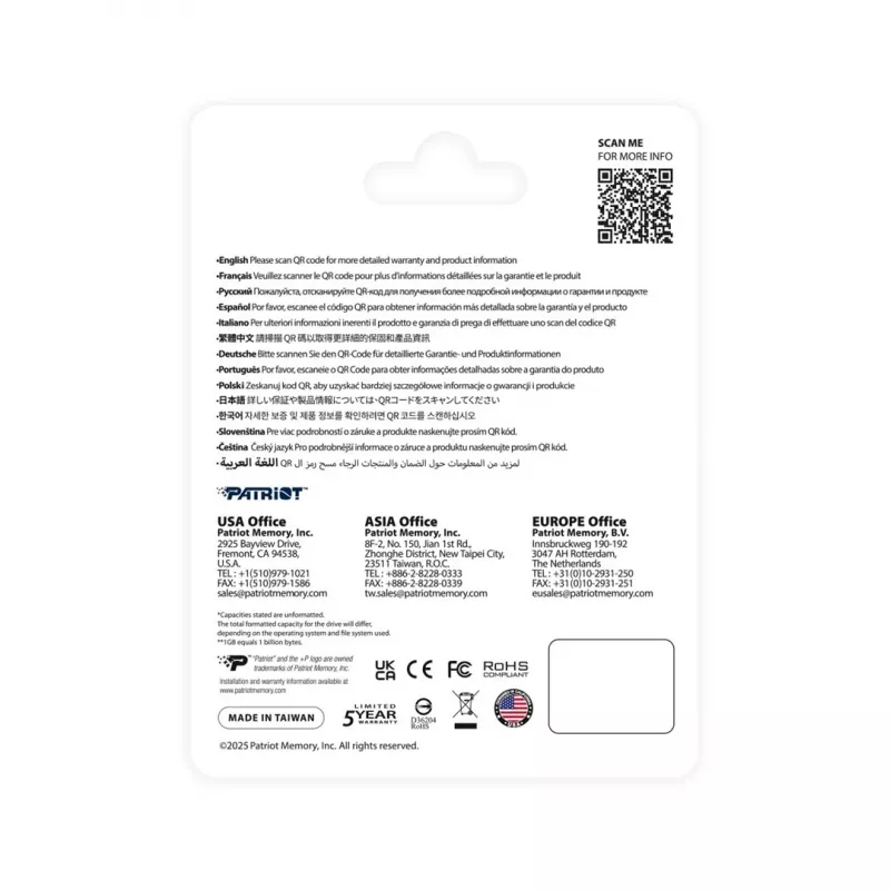 Solid State Drive PATRIOT P410 2 TB M.2 NVMe, 2000 GB, M.2 form factor