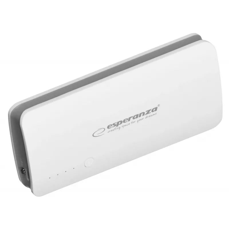 Portable charger Esperanza EMP106WE Radium — 8000 mAh, 3-device output, Micro-USB input, 5V/2A & 5V/1.5A/1A outputs, grey