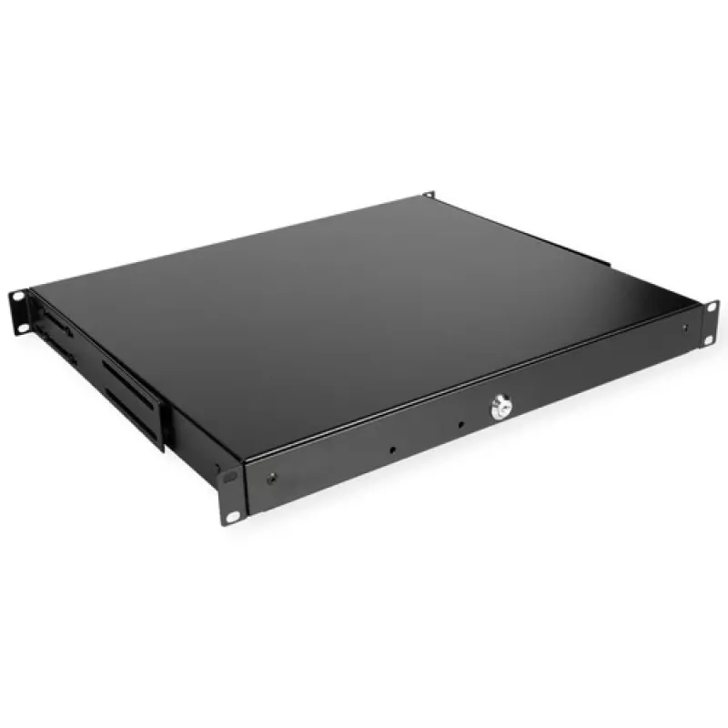 Rack-mount 1U Lockable Drawer ROLINE 19-inch ABS Black