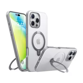 Clear case Torras for iPhone 16 Pro — UPRO OSTAND SPIN SERIES, slim lightweight transparent protective cover