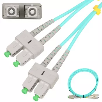 Fiber patchcord Extralink SC/APC–SC/APC, multimode OM3, duplex, 3 mm jacket, 5 m