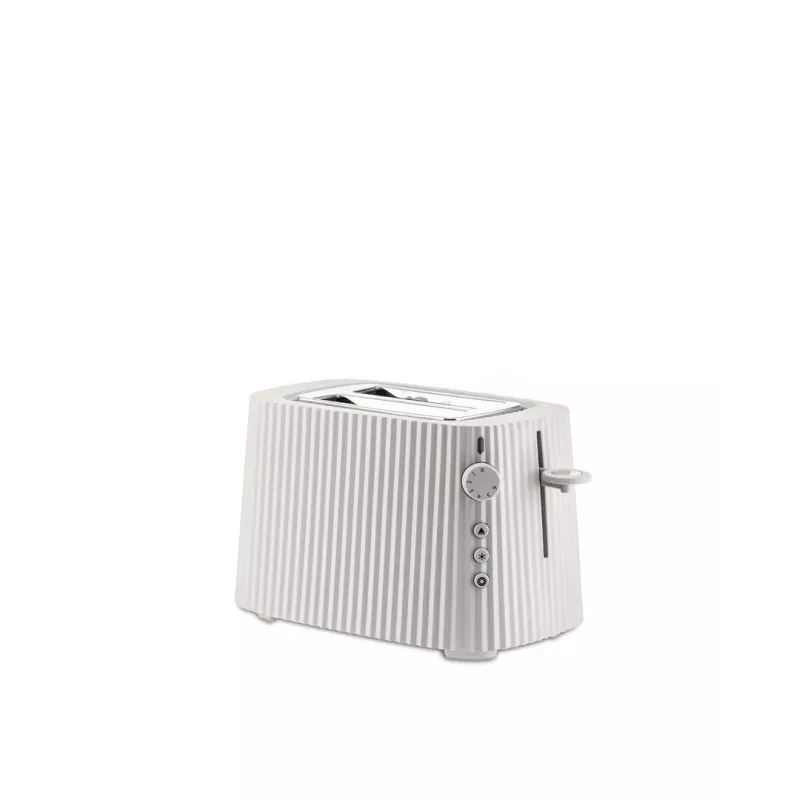 Toaster Alessi MDL08B Black — Plissé design, 6 browning settings, bagel/defrost/reheat, 340×185×250 mm