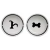 Ceramic dog bowl Trixie MISKI 0.6 L, 15 cm diameter, black, non-slip feet, dishwasher-safe, set of 2