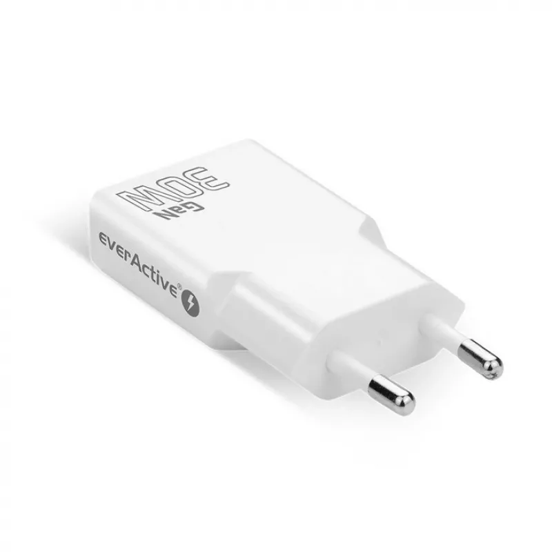 Power adapter everActive SC-385Q Super Slim QC 4 Fast Charging — USB fast charger, compact design