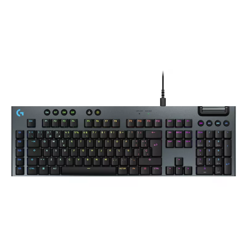 Wired mechanical gaming keyboard Logitech G915 X Black with RGB lighting