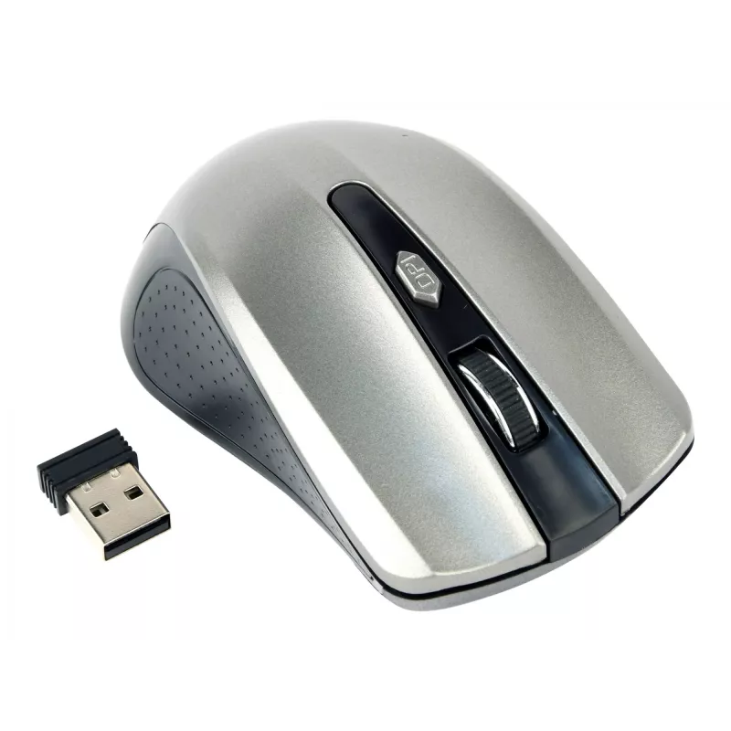 Wireless mouse GEMBIRD MUSW-4B-04-BG — right-hand, optical 1600 DPI, 4 buttons, RF Wireless, black/grey