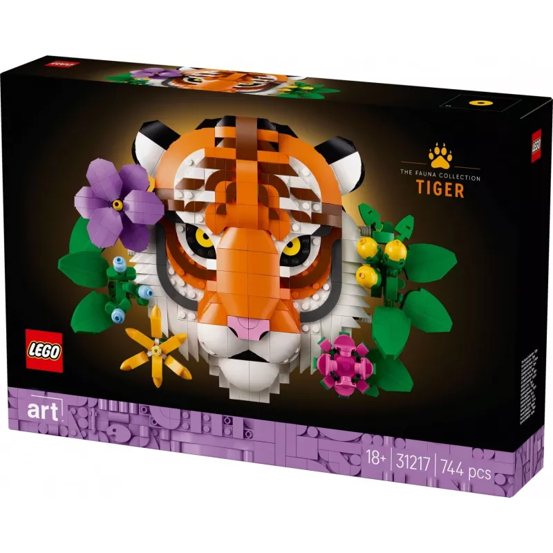 Construction toy LEGO Art Fauna Collection Tiger set 31217 - buildable tiger model