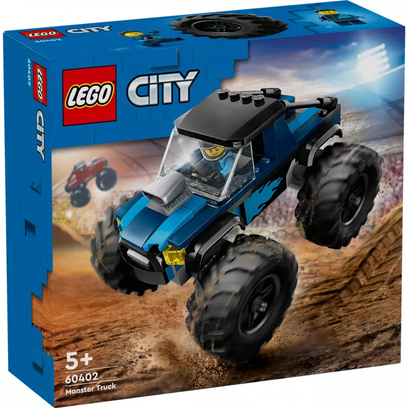 Construction toy LEGO City 60402 Blue Monster Truck with large tires, 148 pieces, 1 minifigure, age 5+