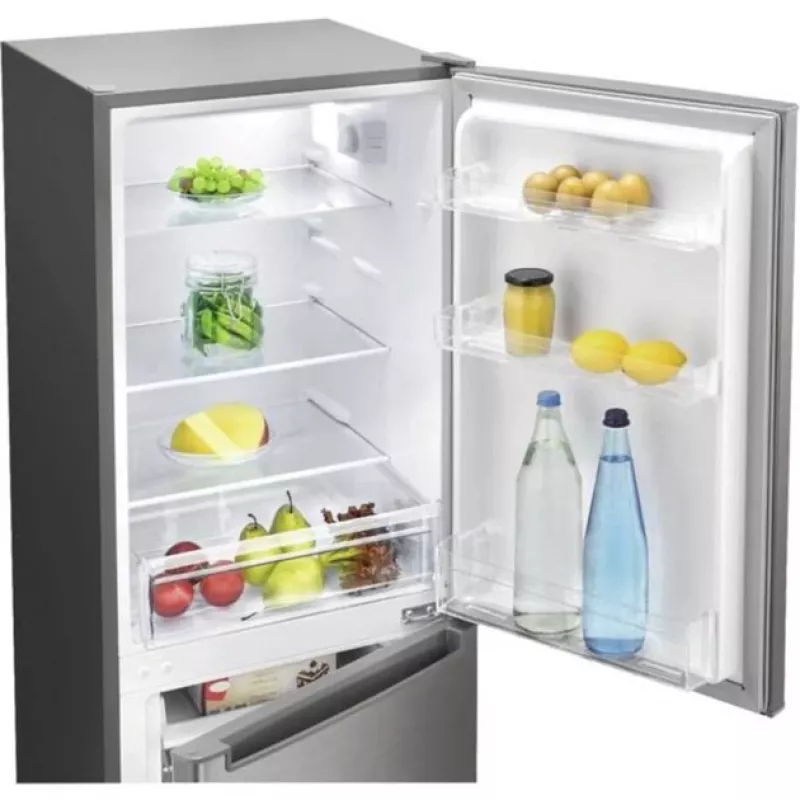 Freestanding fridge BOMANN KG 7359, 173 L (121 L fridge + 52 L freezer), stainless steel, C energy