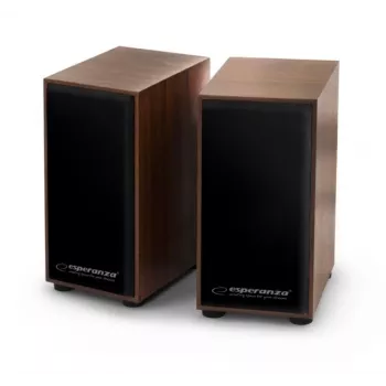 Speakers ESPERANZA EP122 2.0 wired desktop speakers, 2×6W RMS, wooden housing, rotary volume, 60–20000 Hz