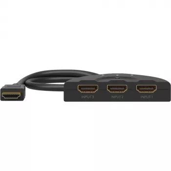 HDMI-Umschaltbox 3 to 1 (4K @ 60Hz), HDMI Switch (black, 55cm Cable)
