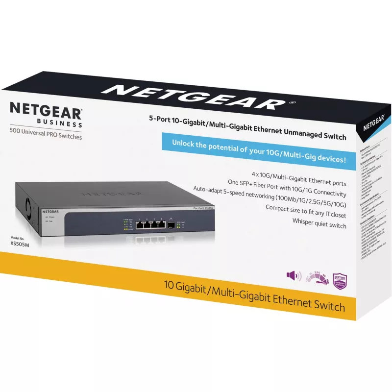 NETGEAR XS505M Unmanaged 10G Ethernet (100/1000/10000) Grey, Silver