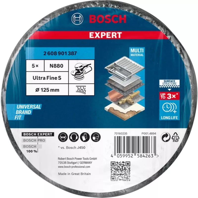 Bosch N880 Metal, Paint, Stainless steel, Steel Sanding disc
