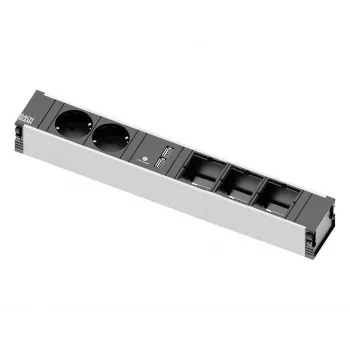 Power Extension Bachmann 912.0168 Indoor 2 AC Outlets Black Grey