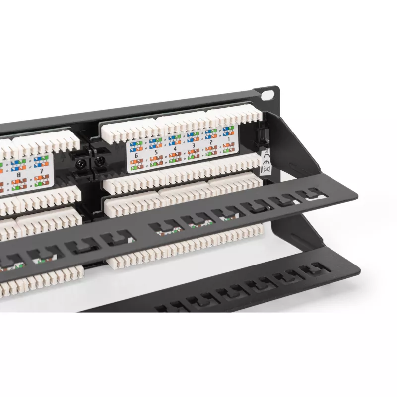 DIGITUS - Patch Panel - RJ-45 X 48 - Grey, RAL 7035 - 2U - 48 Ports (DN-91648U)