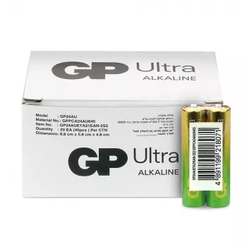 Alkaline batteries GP Battery Ultra AAA LR03 1.5V — pack of 40