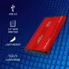 HDD/SSD enclosure QOLTEC 51860 for 2.5 inch SATA III drives, USB Type-A, 5 Gbit/s, aluminium, red
