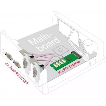 DeLOCK M.2 Card to 4 x Serial RS-232 DB9 PCIe 2.1