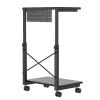 MACLEAN RS430 Mobile CPU Trolley Stand with NanoRS Shelf, 80kg Capacity, Adjustable Height 550-850mm, Black